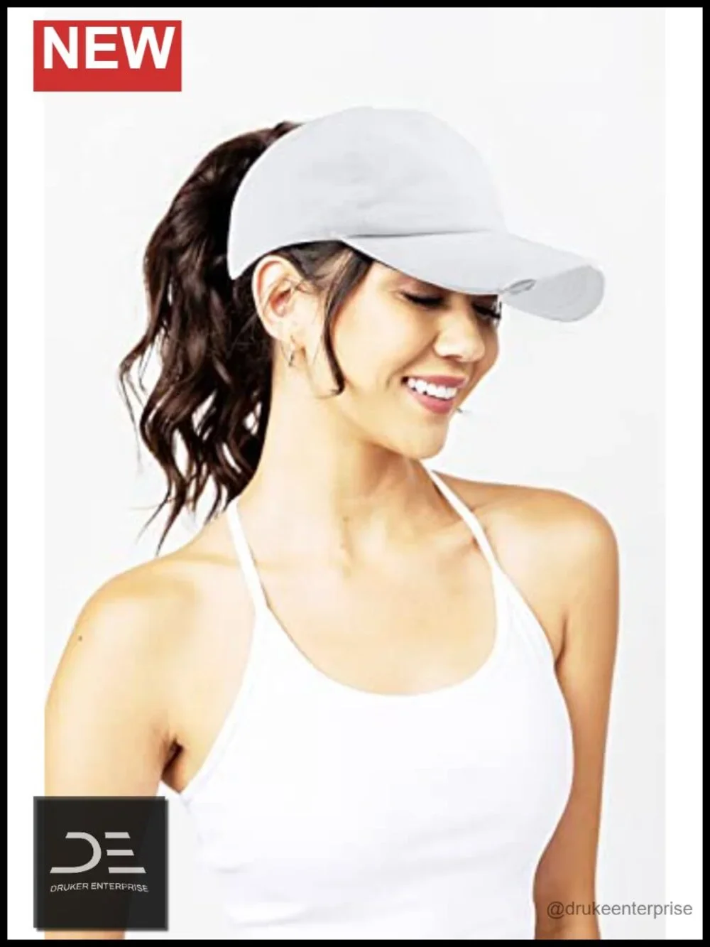 Distressed Retro Washed High Ponytail Baseball Cap for Women - Adjustable